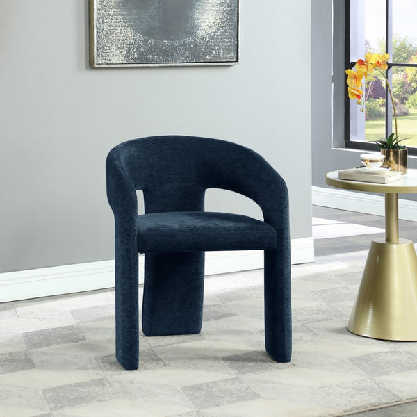 Rendition Fabric / Iron / Engineered Wood / Foam Contemporary Navy Plush Fabric Dining Chair - 24" W x 22" D x 30" H