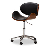 Baxton Studio Ambrosio Modern and Contemporary Black Faux Leather Upholstered Chrome-Finished Metal Adjustable Swivel Office Chair