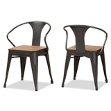 Henri Vintage Rustic Industrial Style Tolix-Inspired Bamboo Stackable Dining Chair (Set of 2)