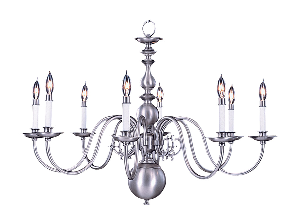 8-Light Satin Pewter Jamestown Dining Chandelier