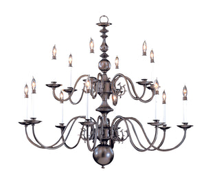 14-Light Mahogany Bronze Jamestown Foyer Chandelier