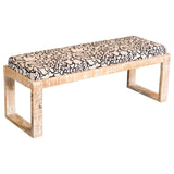 Country Rustic Sled Leg Upholstered Accent Bench Black and White