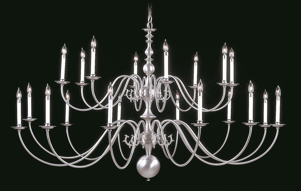 20-Light Satin Pewter Jamestown Foyer Chandelier