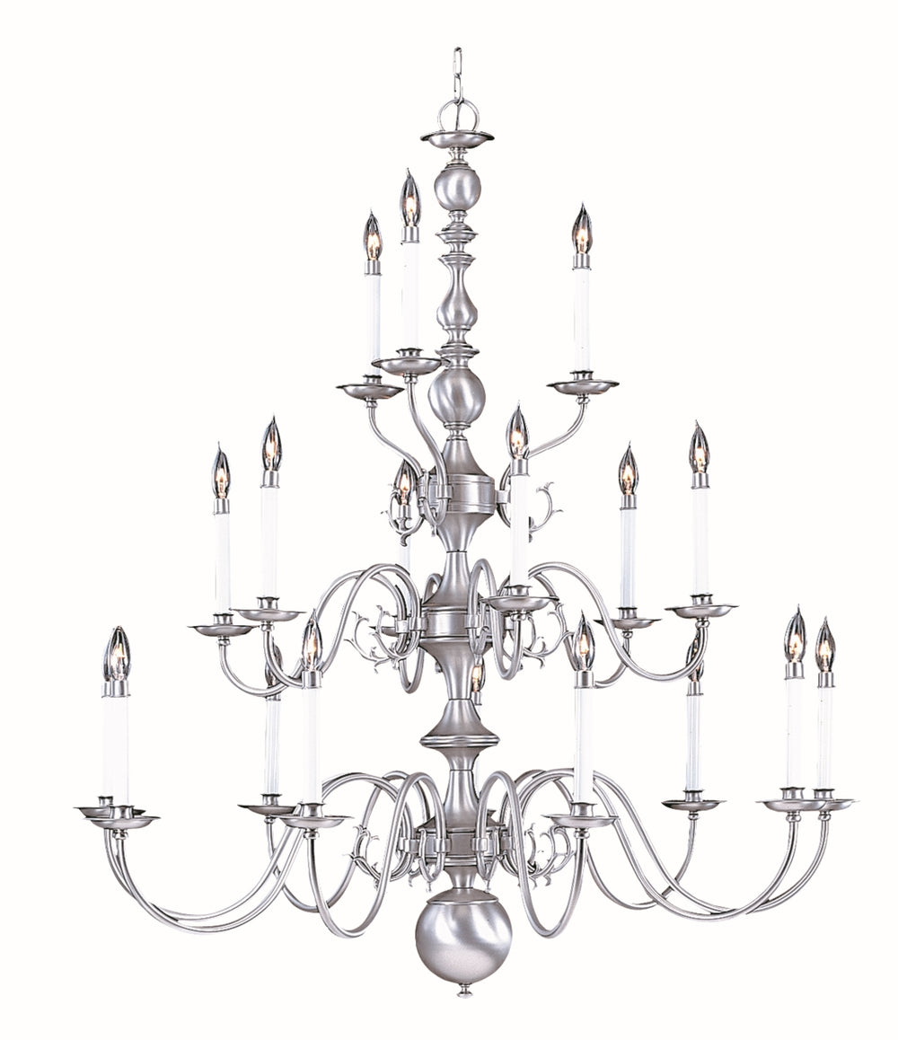 18-Light Satin Pewter Jamestown Foyer Chandelier