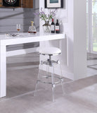 Venus Faux Leather / Acrylic / Metal / Foam Contemporary White Faux Leather Adjustable Stool - 18" W x 18" D x 25" - 30" H