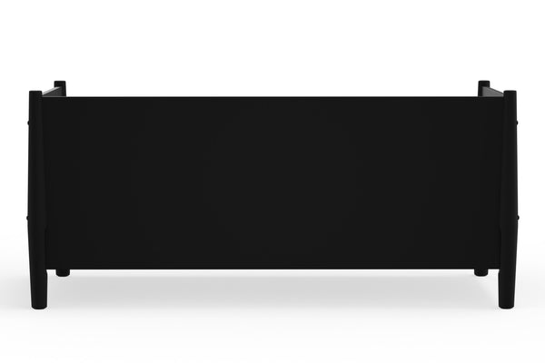 Alpine Furniture Flynn Mid Century Modern Twin Size Day Bed, Black 966BLK-09T Black Mahogany Solids & Veneer 44 x 82 x 35