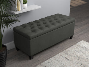 Contemporary Lift Top Storage Bench Charcoal
