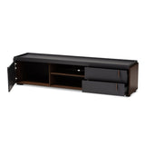 Baxton Studio Rikke Modern and Contemporary Two-Tone Gray and Walnut Finished Wood 2-Drawer TV Stand