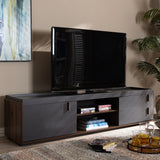 Baxton Studio Rikke Modern and Contemporary Two-Tone Gray and Walnut Finished Wood 2-Drawer TV Stand