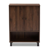 Baxton Studio Rossin Modern and Contemporary Walnut Brown Finished 2-Door Wood Entryway Shoe Storage Cabinet