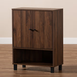 Baxton Studio Rossin Modern and Contemporary Walnut Brown Finished 2-Door Wood Entryway Shoe Storage Cabinet