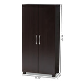 Baxton Studio Marine Modern and Contemporary Wenge Dark Brown Finished 2-Door Wood Entryway Shoe Storage Cabinet