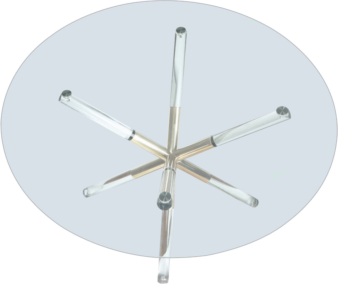 Mercury Acrylic Gold Pedestal Dining Table - Thumbnail 5