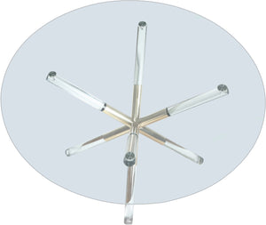 Mercury Acrylic / Metal / Tempered Glass Contemporary Acrylic/Gold Dining Table - 48" W x 48" D x 30" H