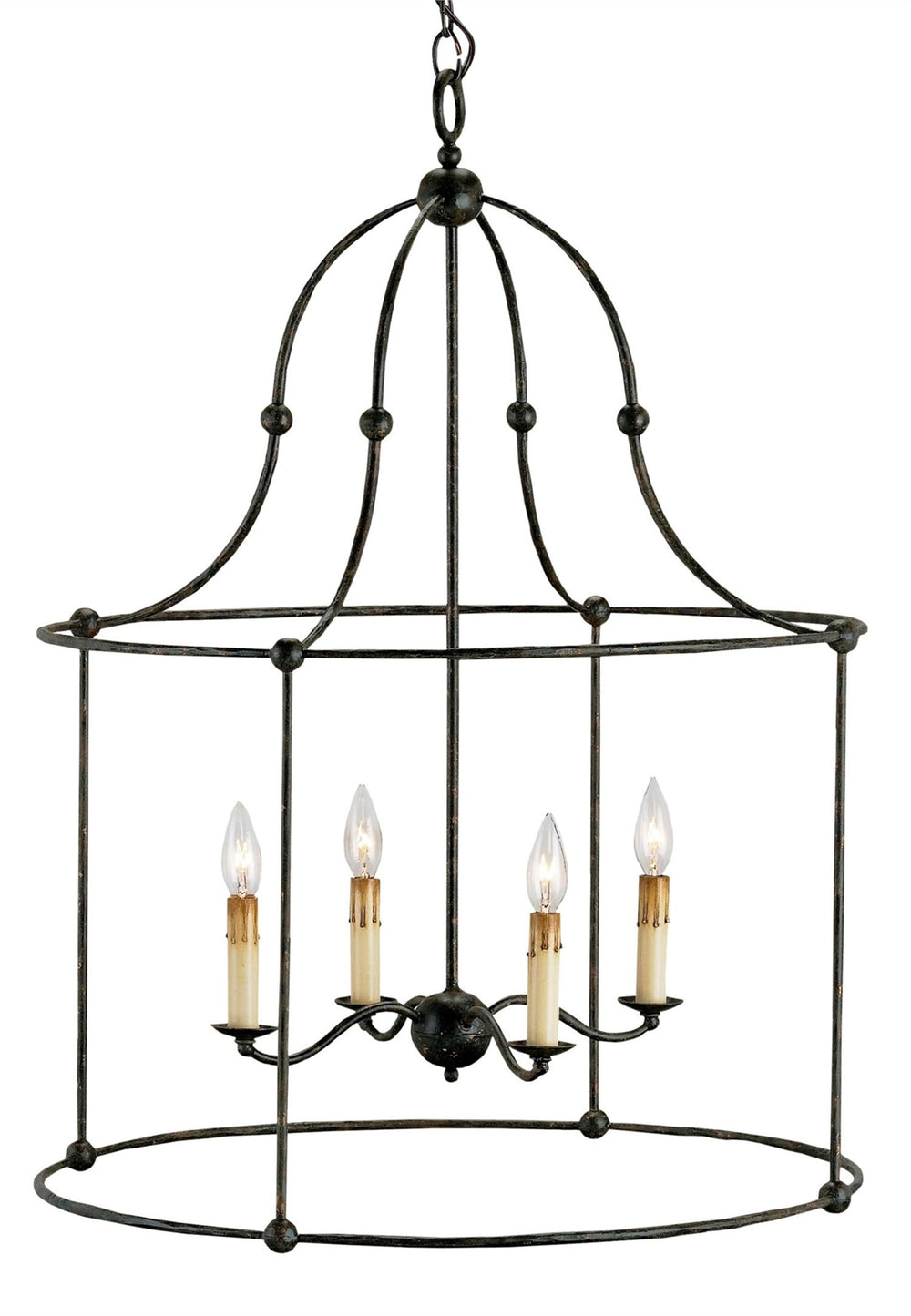 Fitzjames Black Large Lantern - Handcrafted Wrought Iron with Elegant Mayfair Finish for Home Décor