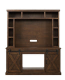 Aksel Farmhouse Entertainment Center with Fireplace _ (Brown) 91628-ACME