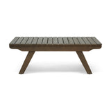 Sedona Outdoor Wooden Coffee Table, Gray Finish Noble House