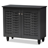 Winda Modern and Contemporary Dark Gray 2-Door Wooden Entryway Shoe Storage Cabinet