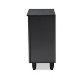 Baxton Studio Winda Modern and Contemporary Dark Gray 2-Door Wooden Entryway Shoe Storage Cabinet