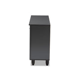 Baxton Studio Winda Modern and Contemporary Dark Gray 3-Door Wooden Entryway Shoe Storage Cabinet