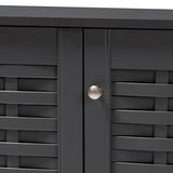 Baxton Studio Winda Modern and Contemporary Dark Gray 3-Door Wooden Entryway Shoe Storage Cabinet