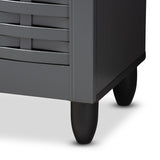 Baxton Studio Winda Modern and Contemporary Dark Gray 3-Door Wooden Entryway Shoe Storage Cabinet