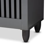 Baxton Studio Fernanda Modern and Contemporary Dark Gray 4-Door Wooden Entryway Shoe Storage Cabinet