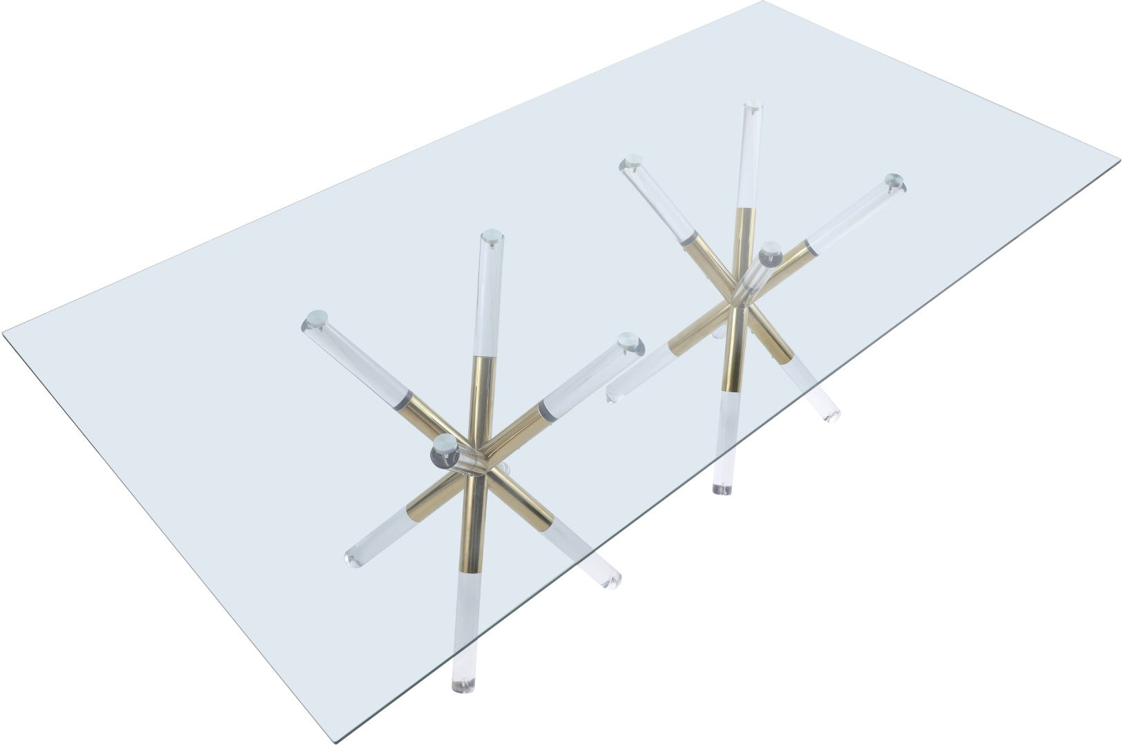 Mercury Acrylic Gold Pedestal Dining Table - Thumbnail 4