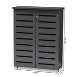 Baxton Studio Adalwin Modern and Contemporary Dark Gray 2-Door Wooden Entryway Shoe Storage Cabinet