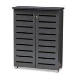 Adalwin Modern Contemporary Dark Grey Shoe Storage Cabinet