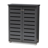 Baxton Studio Adalwin Modern and Contemporary Dark Gray 2-Door Wooden Entryway Shoe Storage Cabinet