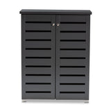 Baxton Studio Adalwin Modern and Contemporary Dark Gray 2-Door Wooden Entryway Shoe Storage Cabinet