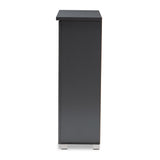 Baxton Studio Adalwin Modern and Contemporary Dark Gray 2-Door Wooden Entryway Shoe Storage Cabinet