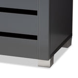 Baxton Studio Adalwin Modern and Contemporary Dark Gray 2-Door Wooden Entryway Shoe Storage Cabinet