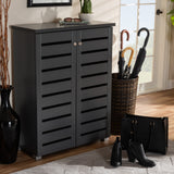 Baxton Studio Adalwin Modern and Contemporary Dark Gray 2-Door Wooden Entryway Shoe Storage Cabinet