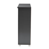 Baxton Studio Adalwin Modern and Contemporary Dark Gray 3-Door Wooden Entryway Shoe Storage Cabinet