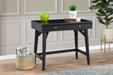 Alpine Furniture Flynn Mini Desk, Black 966BLK-65 Black Mahogany Solids & Okoume Veneer 36 x 20 x 31