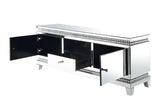 Lotus Glam TV Stand Mirrored & Faux Crystals 91835-ACME