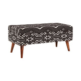 Contemporary Upholstered Storage Bench Black and White