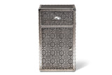 Baxton Studio Cosette Vintage Industrial Silver Metal Floral Accent Cabinet