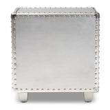 Baxton Studio Davet French Industrial Silver Metal 2-Drawer Nightstand