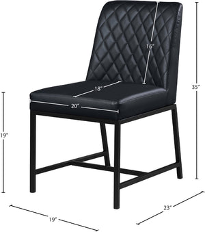 Bryce Faux Leather / Metal / Foam Contemporary Black Faux Leather Dining Chair - 19.75" W x 22.75" D x 32.5" H