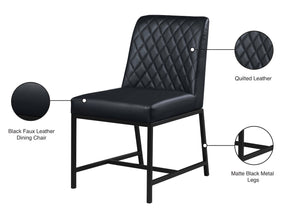 Bryce Faux Leather / Metal / Foam Contemporary Black Faux Leather Dining Chair - 19.75" W x 22.75" D x 32.5" H