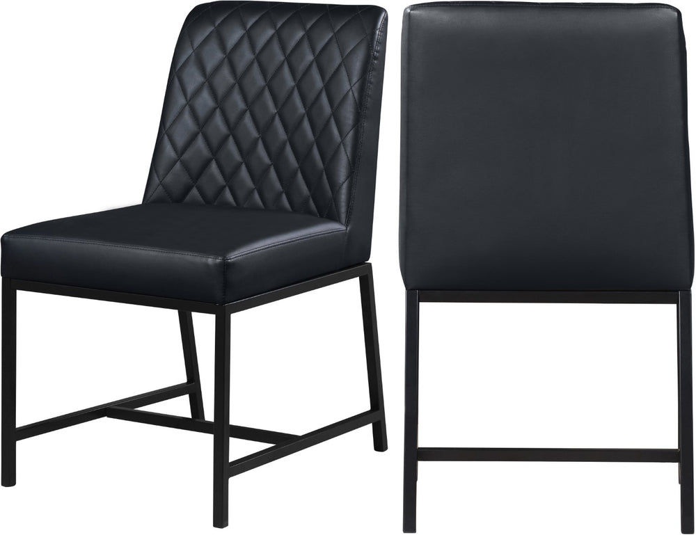Bryce Faux Leather / Metal / Foam Contemporary Black Faux Leather Dining Chair - 19.75" W x 22.75" D x 32.5" H