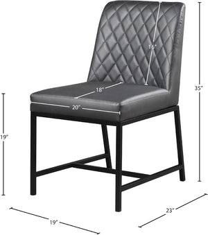 Bryce Faux Leather / Metal / Foam Contemporary Grey Faux Leather Dining Chair - 19.75" W x 22.75" D x 32.5" H