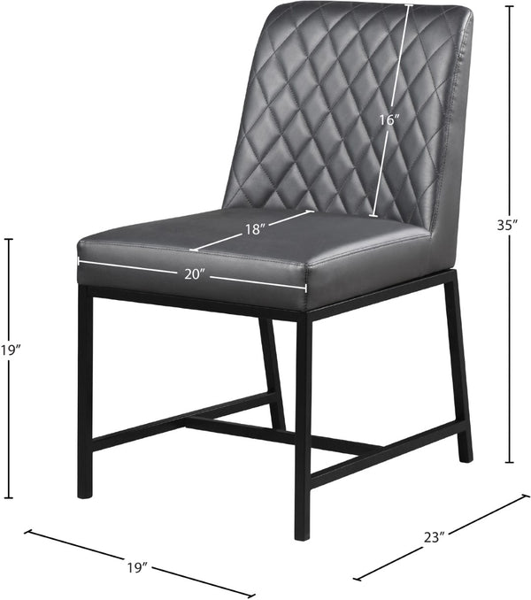 Bryce Faux Leather / Metal / Foam Contemporary Grey Faux Leather Dining Chair - 19.75" W x 22.75" D x 32.5" H