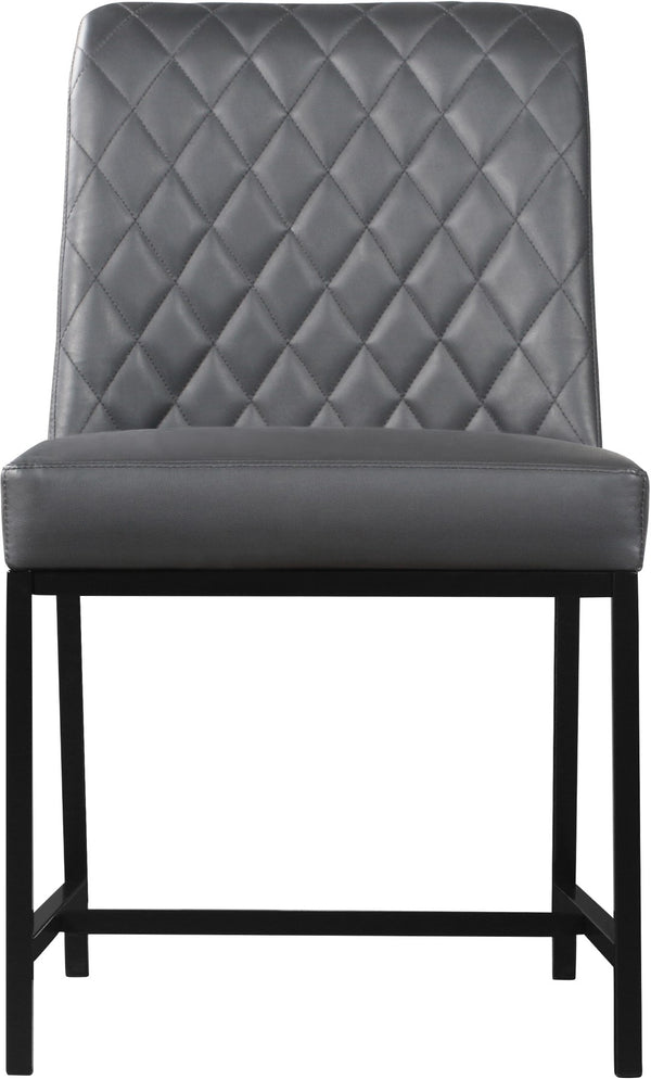 Bryce Faux Leather / Metal / Foam Contemporary Grey Faux Leather Dining Chair - 19.75" W x 22.75" D x 32.5" H