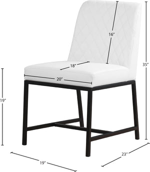 Bryce Faux Leather / Metal / Foam Contemporary White Faux Leather Dining Chair - 19.75" W x 22.75" D x 32.5" H