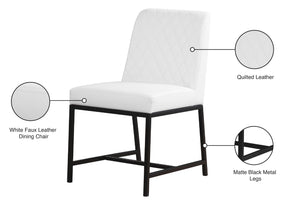 Bryce Faux Leather / Metal / Foam Contemporary White Faux Leather Dining Chair - 19.75" W x 22.75" D x 32.5" H