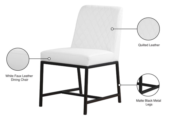 Bryce Faux Leather / Metal / Foam Contemporary White Faux Leather Dining Chair - 19.75" W x 22.75" D x 32.5" H